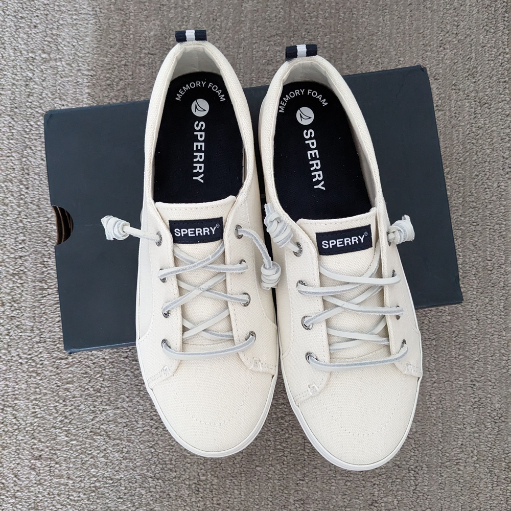 Sperry Cream Canvas Sneakers
